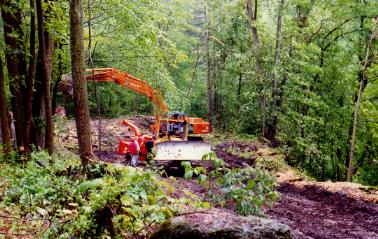 Clearing the site for the filtration plant