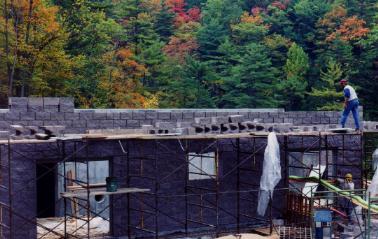 Building the walls for the filtration plant